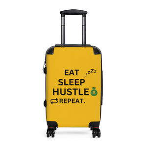 EAT SLEEP HUSTLE REPEAT SUITCASE YELLOW