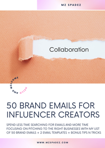 50 BRAND E-MAILS FOR NEW CREATORS