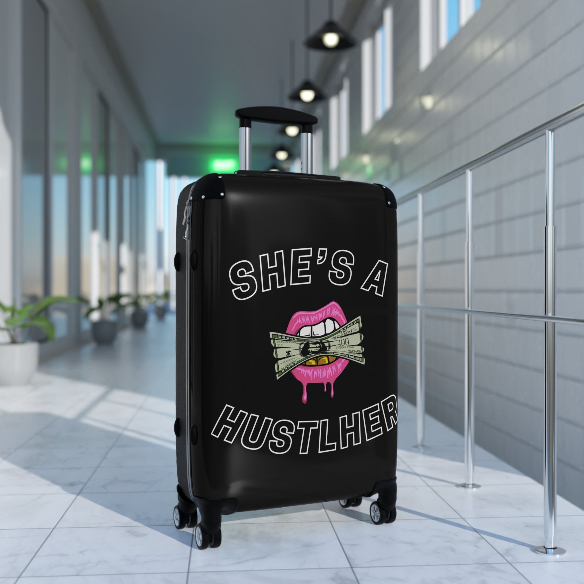 SHE'S A HUSTLHER SUITCASE ( BLACK)