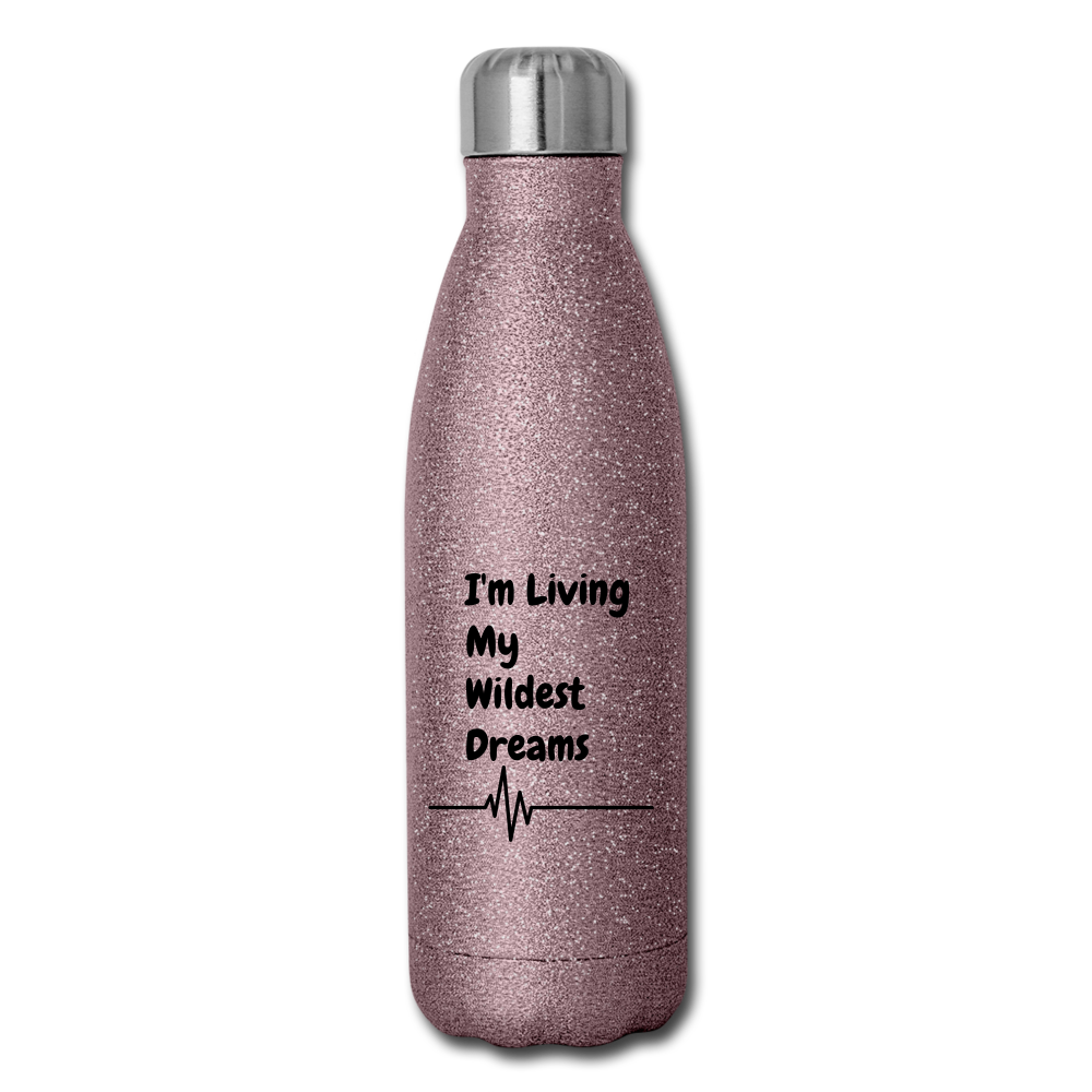 Insulated Stainless Steel Water Bottle - pink glitter