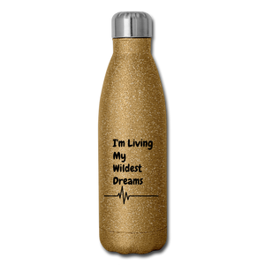 Insulated Stainless Steel Water Bottle - gold glitter