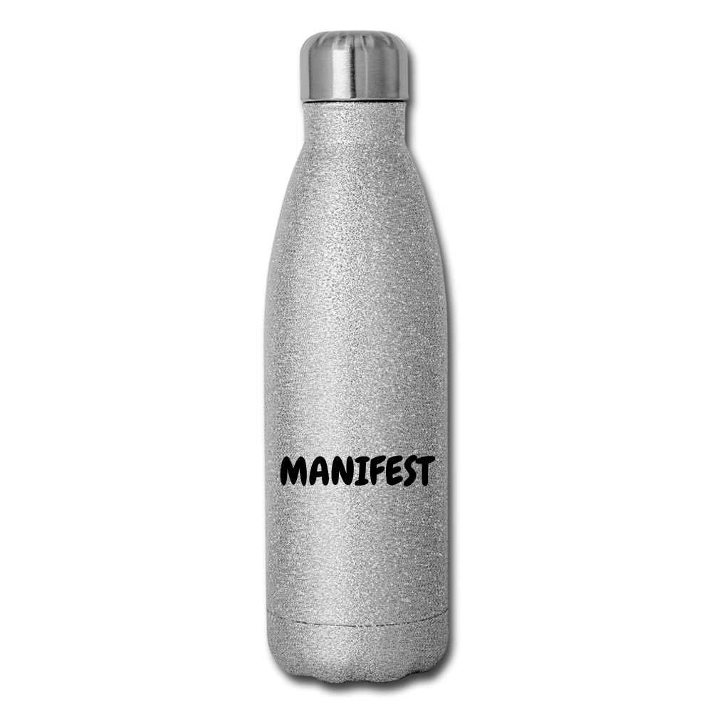 Insulated Stainless Steel Water Bottle - silver glitter