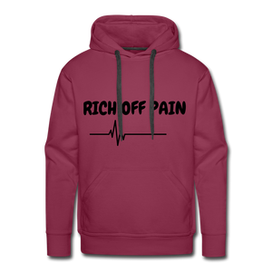 RICH OFF PAIN Men's Hoodie - burgundy