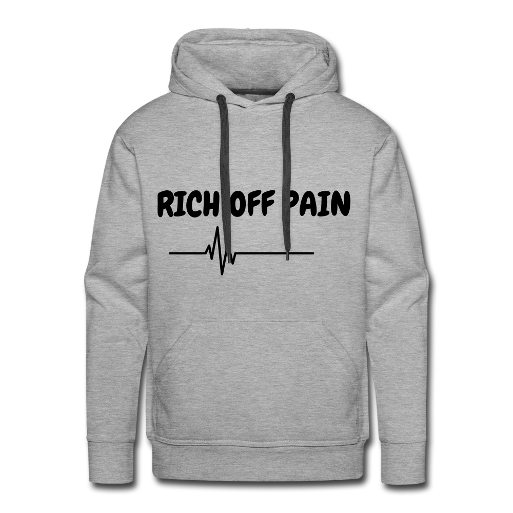 RICH OFF PAIN Men's Hoodie - heather grey