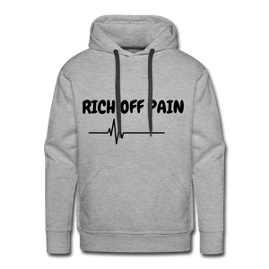 RICH OFF PAIN Men's Hoodie - heather grey