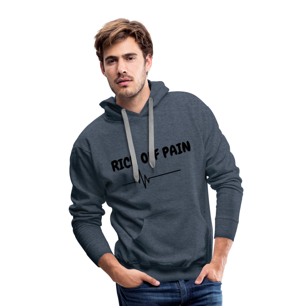 RICH OFF PAIN Men's Hoodie - heather denim