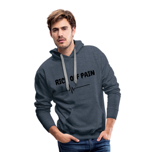 RICH OFF PAIN Men's Hoodie - heather denim