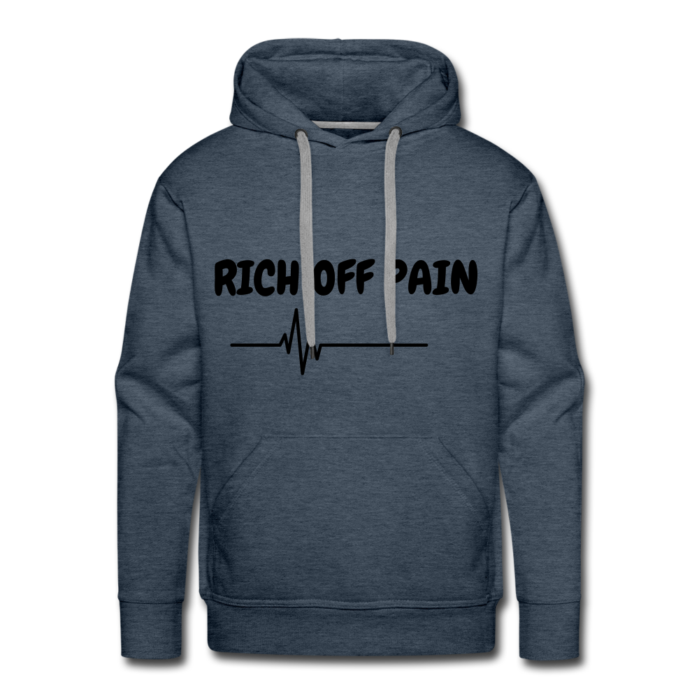 RICH OFF PAIN Men's Hoodie - heather denim