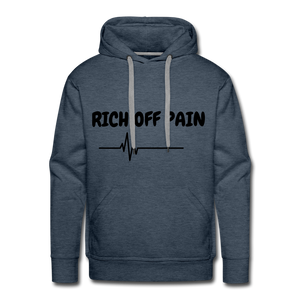 RICH OFF PAIN Men's Hoodie - heather denim