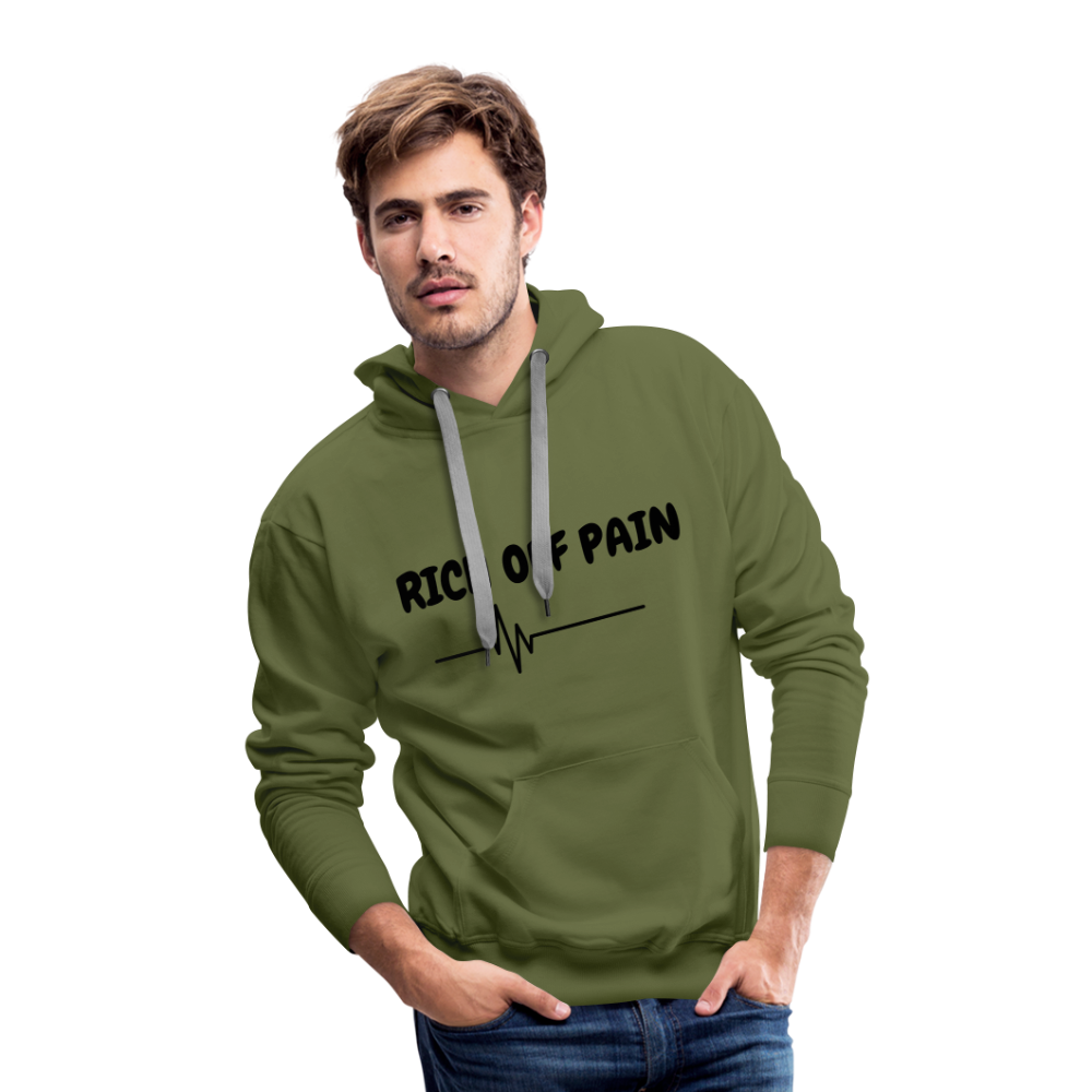 RICH OFF PAIN Men's Hoodie - olive green